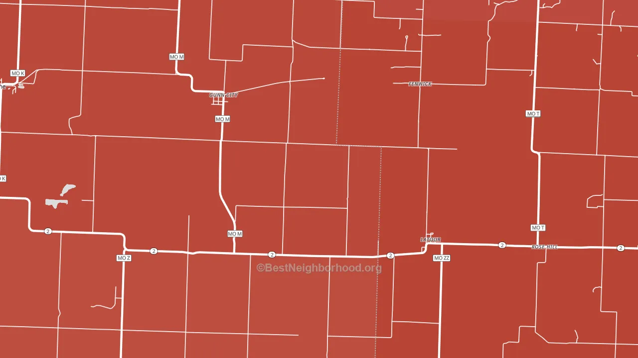 La Tour, MO block-group political-lean map