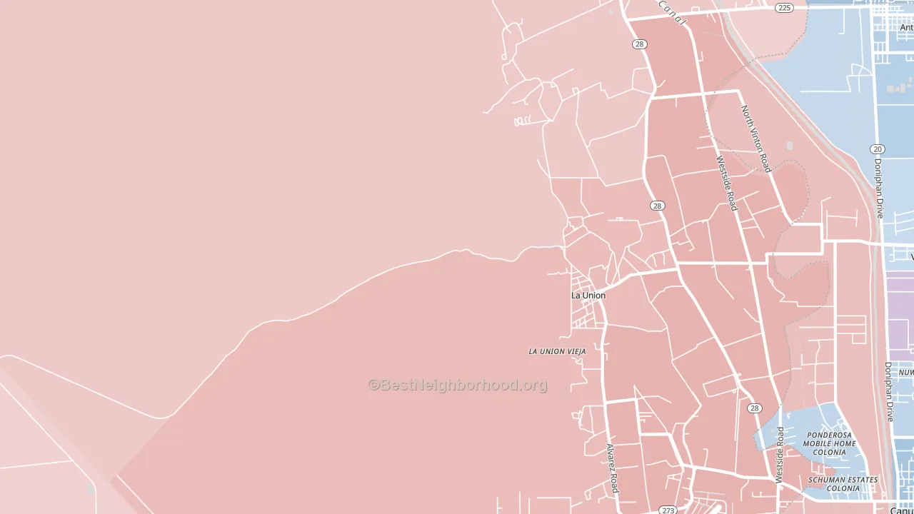 La Union, NM block-group political-lean map