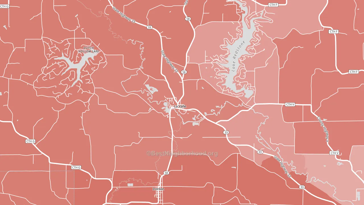 La Valle, WI block-group political-lean map