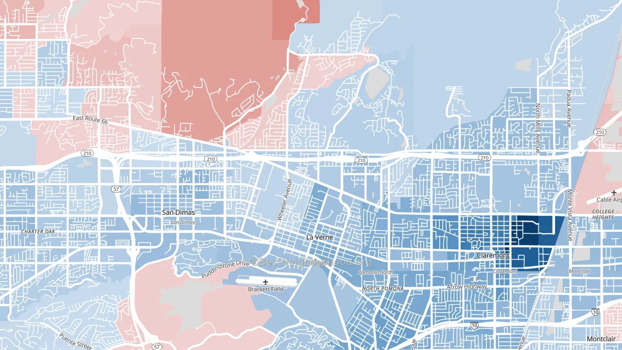 La Verne, CA block-group political-lean map