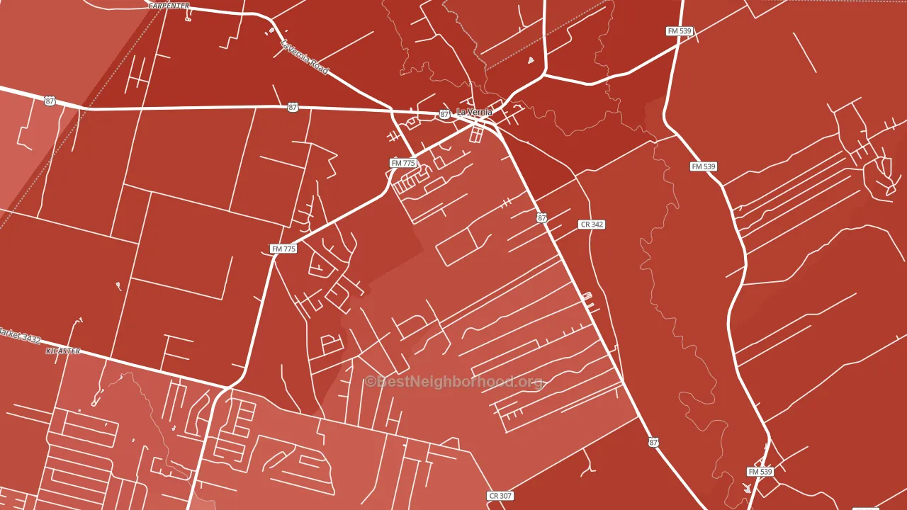 La Vernia, TX block-group political-lean map
