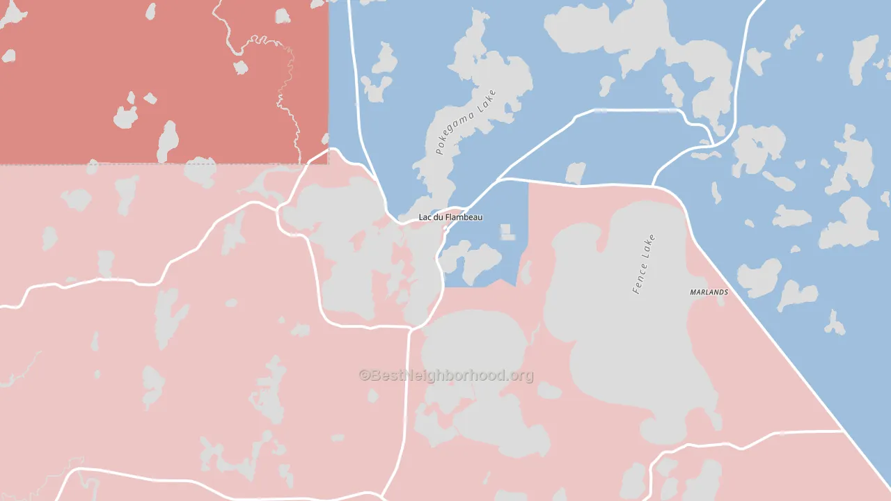 Lac Du Flambeau, WI block-group political-lean map