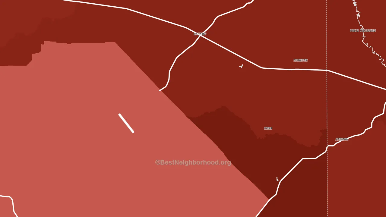 Lacamp, LA block-group political-lean map
