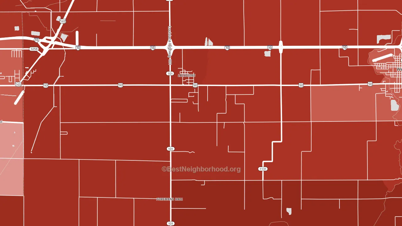 Lacassine, LA block-group political-lean map