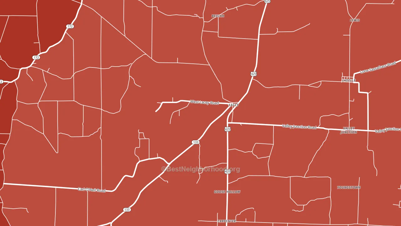 Lacey, AR block-group political-lean map