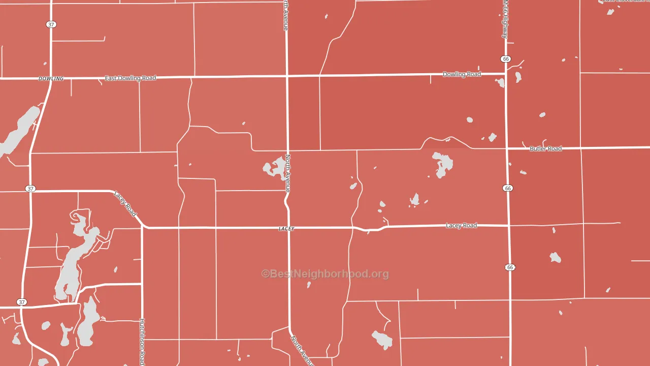 Lacey, MI block-group political-lean map