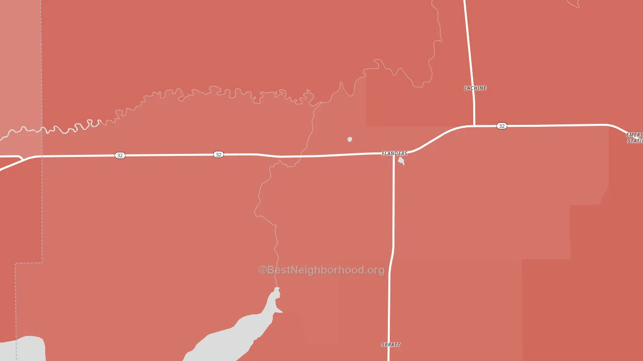 Lachine, MI block-group political-lean map