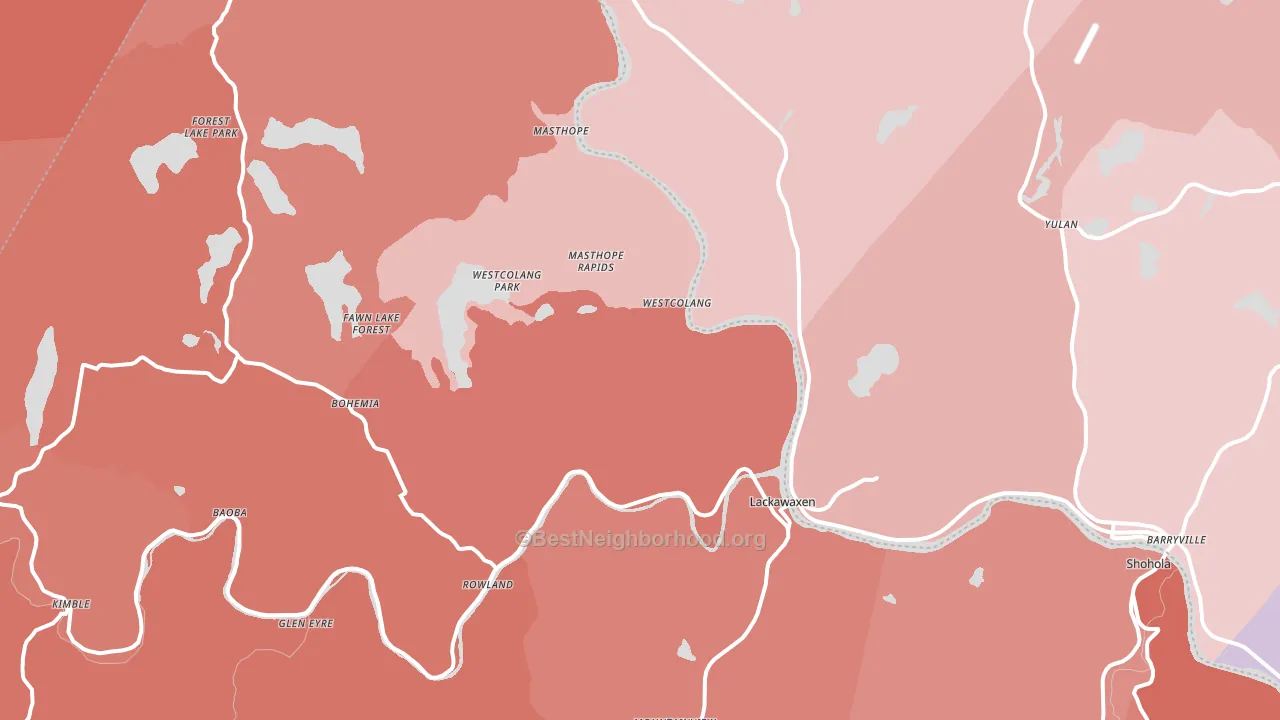 Lackawaxen, PA block-group political-lean map