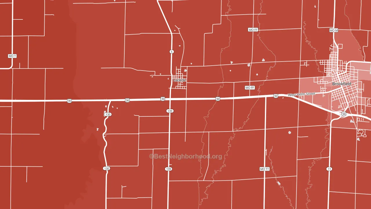 Laclede, MO block-group political-lean map