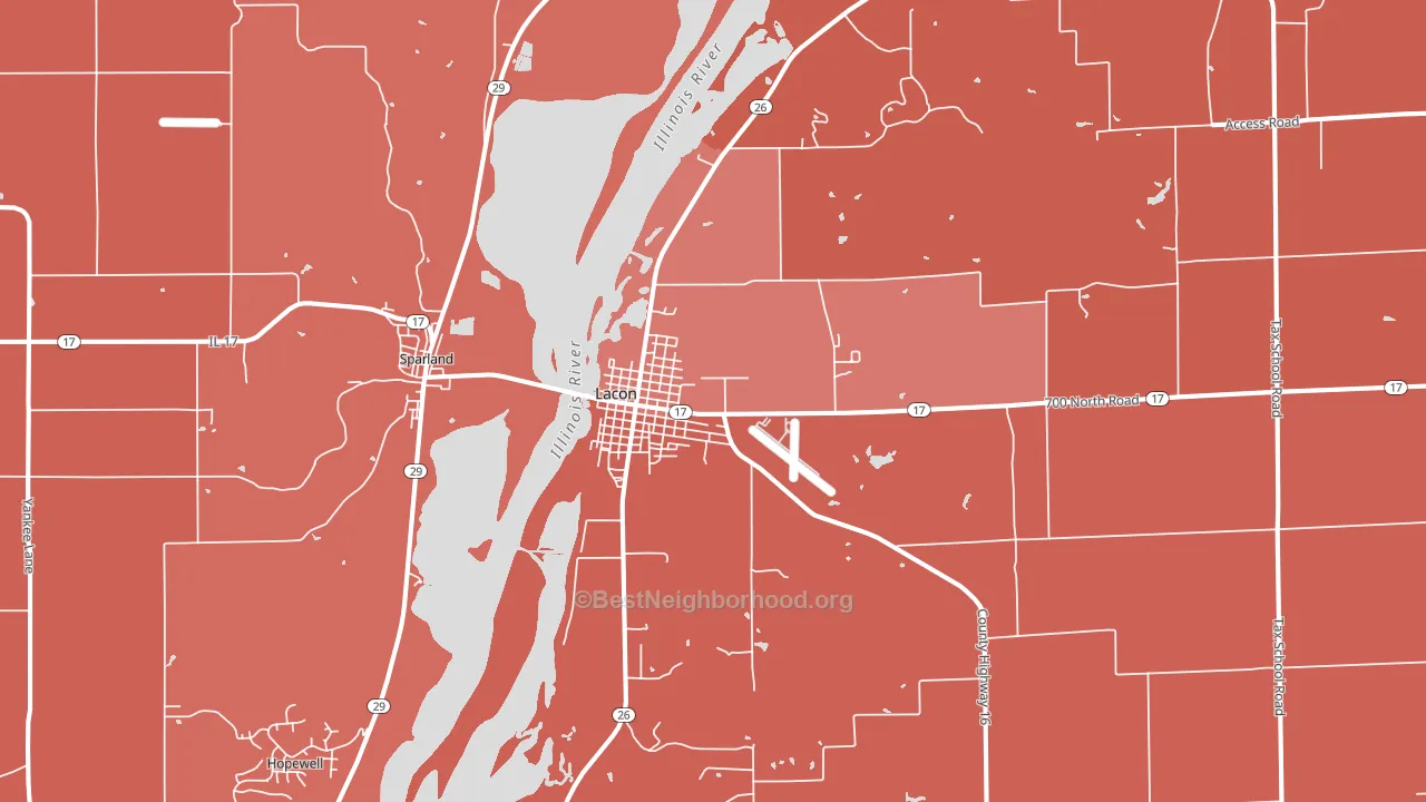 Lacon, IL block-group political-lean map