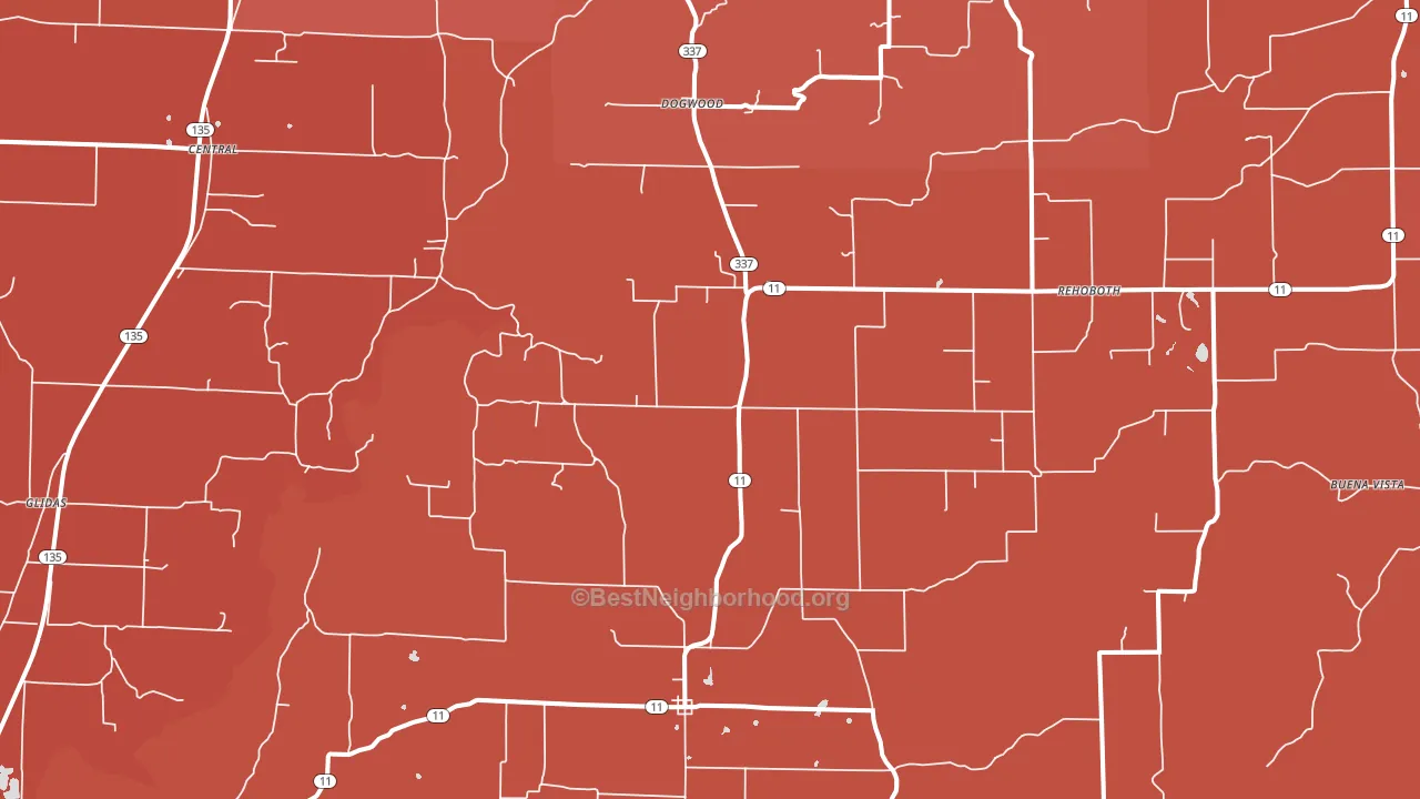 Laconia, IN block-group political-lean map