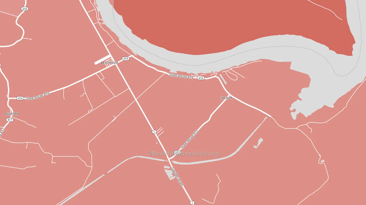 Lacour, LA block-group political-lean map