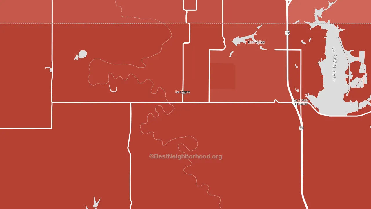 Lacygne, KS block-group political-lean map