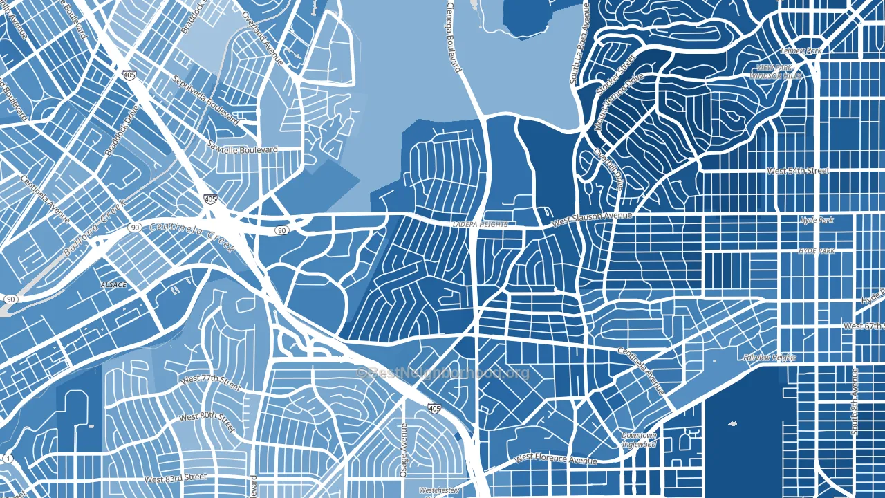 Ladera Heights, CA block-group political-lean map