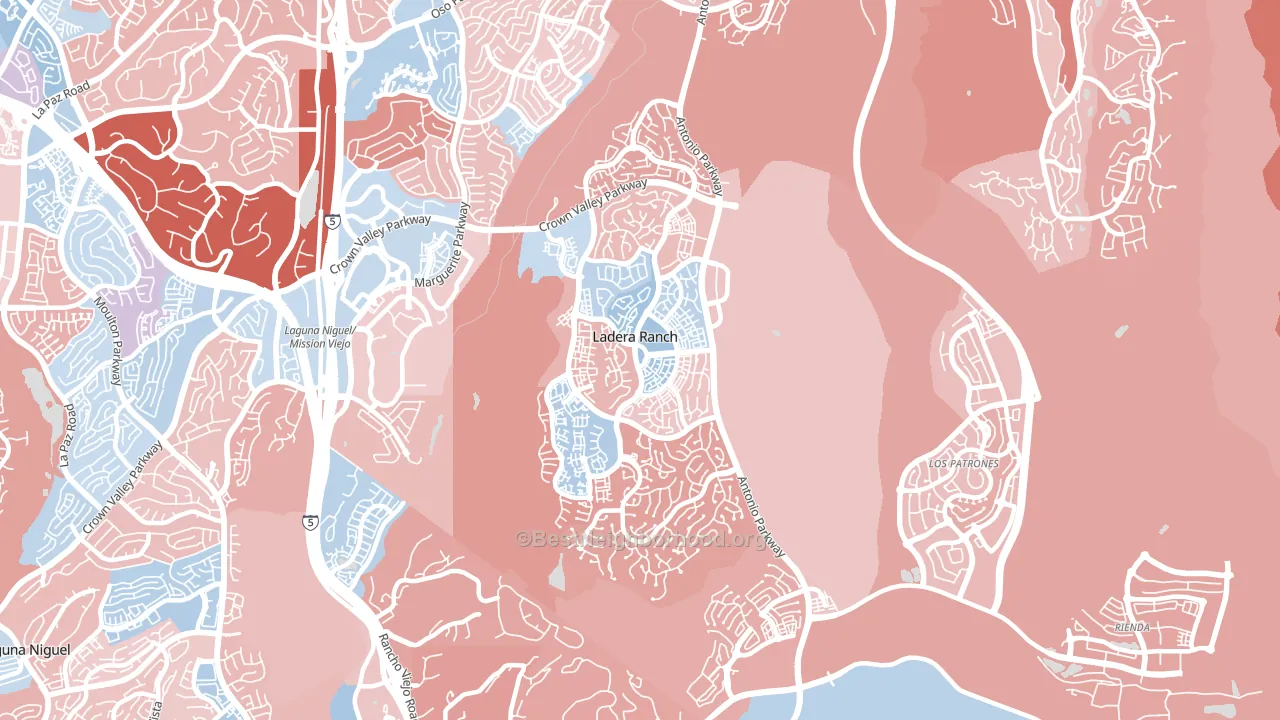 Ladera Ranch, CA block-group political-lean map