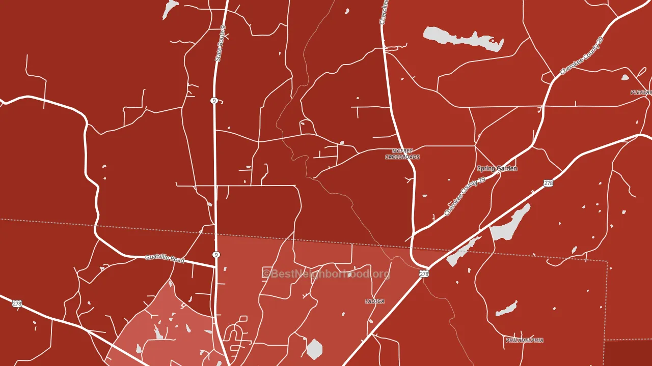 Ladiga, AL block-group political-lean map