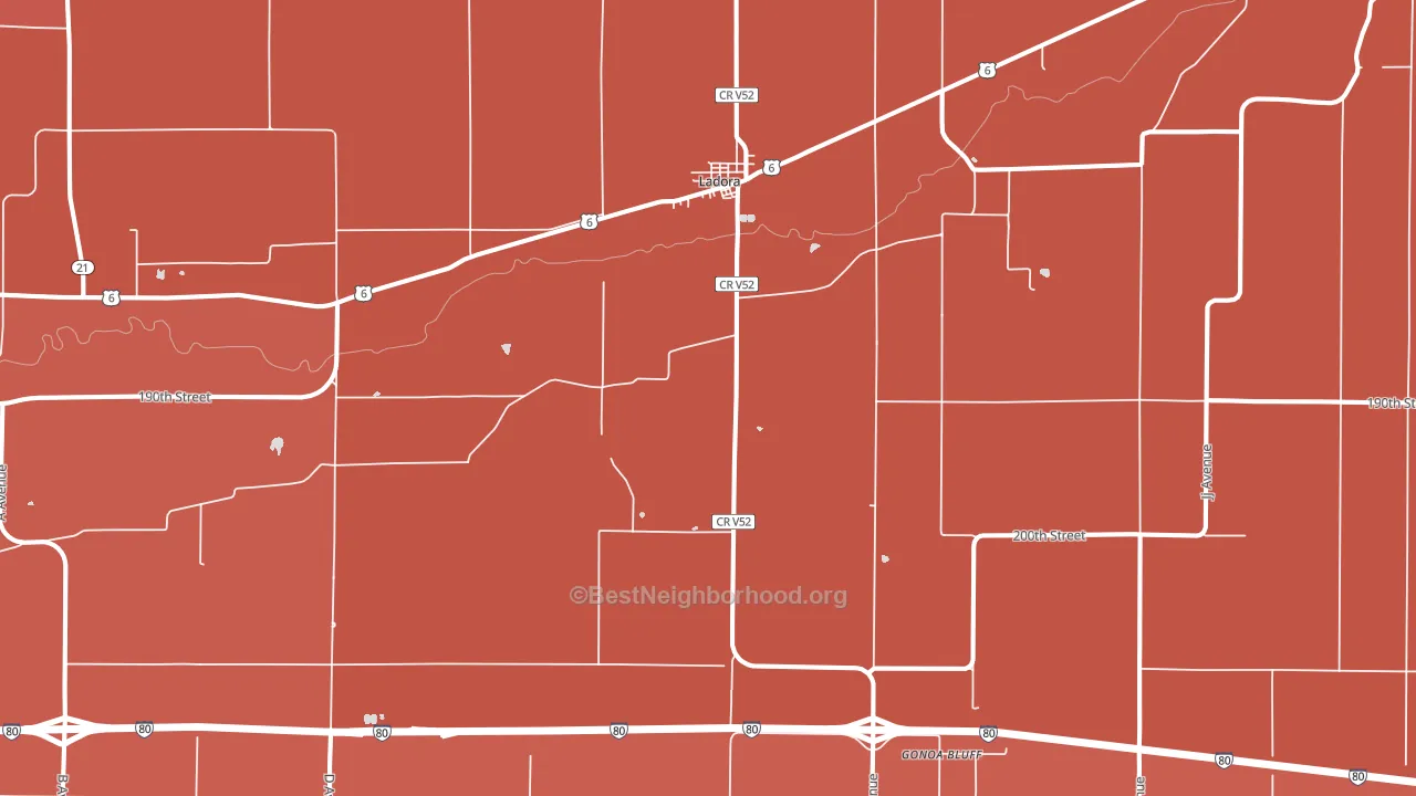 Ladora, IA block-group political-lean map