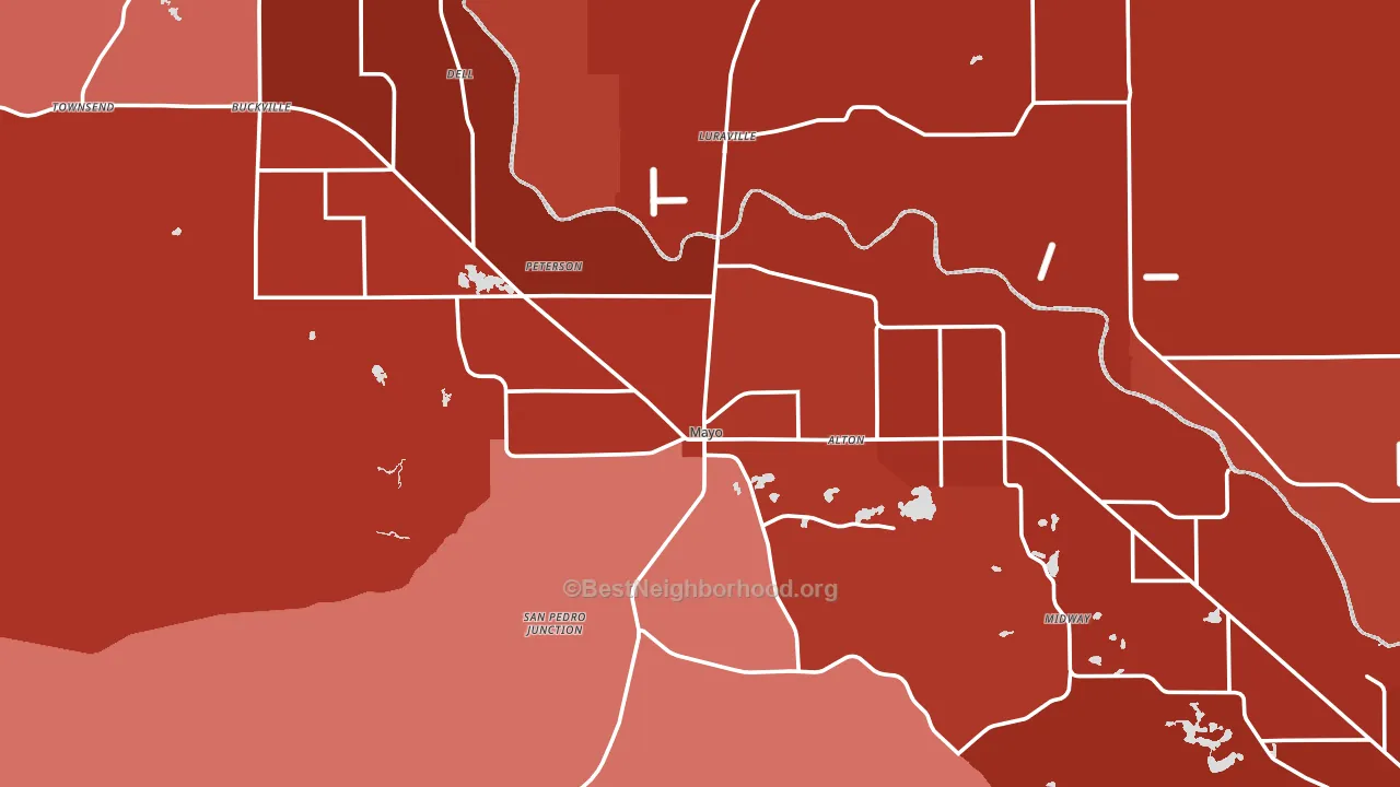 Lafayette County, FL block-group political-lean map