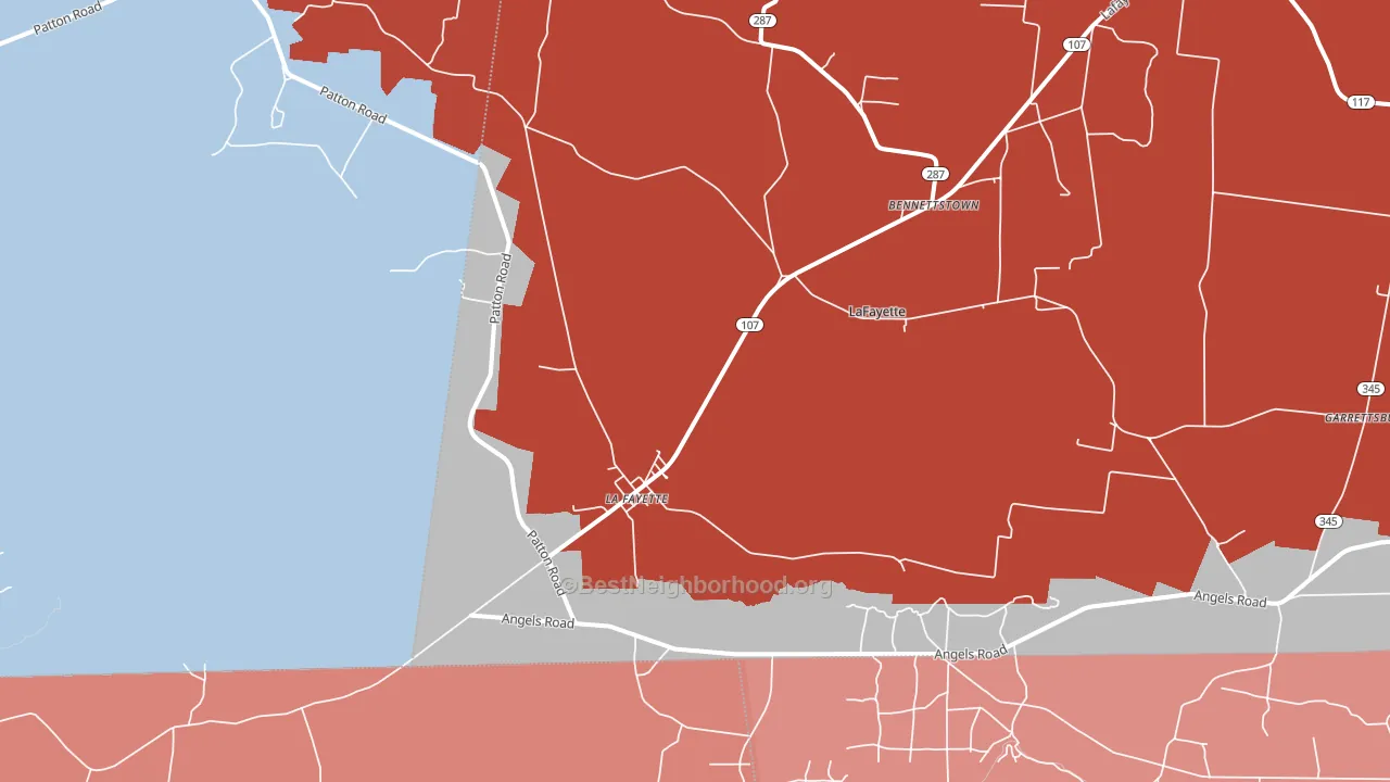 Lafayette, KY block-group political-lean map