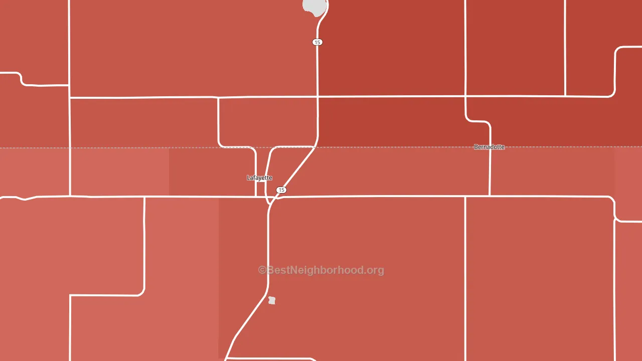 Lafayette, MN block-group political-lean map