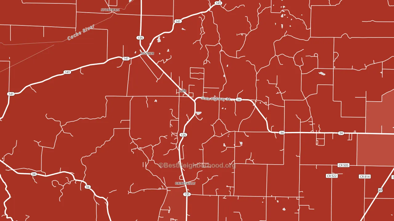 Lafe, AR block-group political-lean map