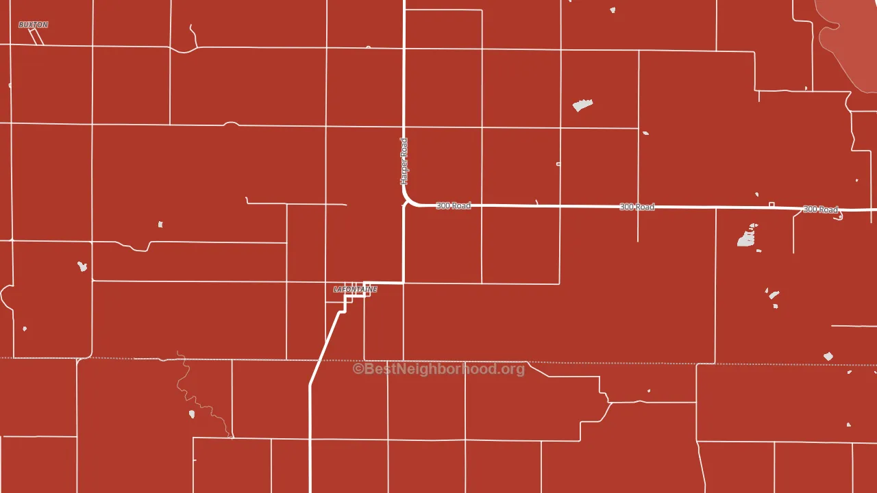 Lafontaine, KS block-group political-lean map