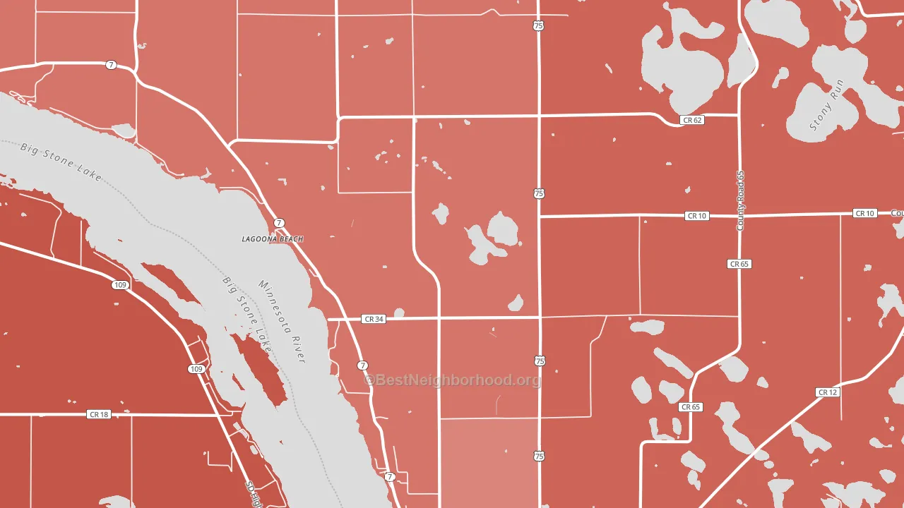 Lagoona Beach, MN block-group political-lean map