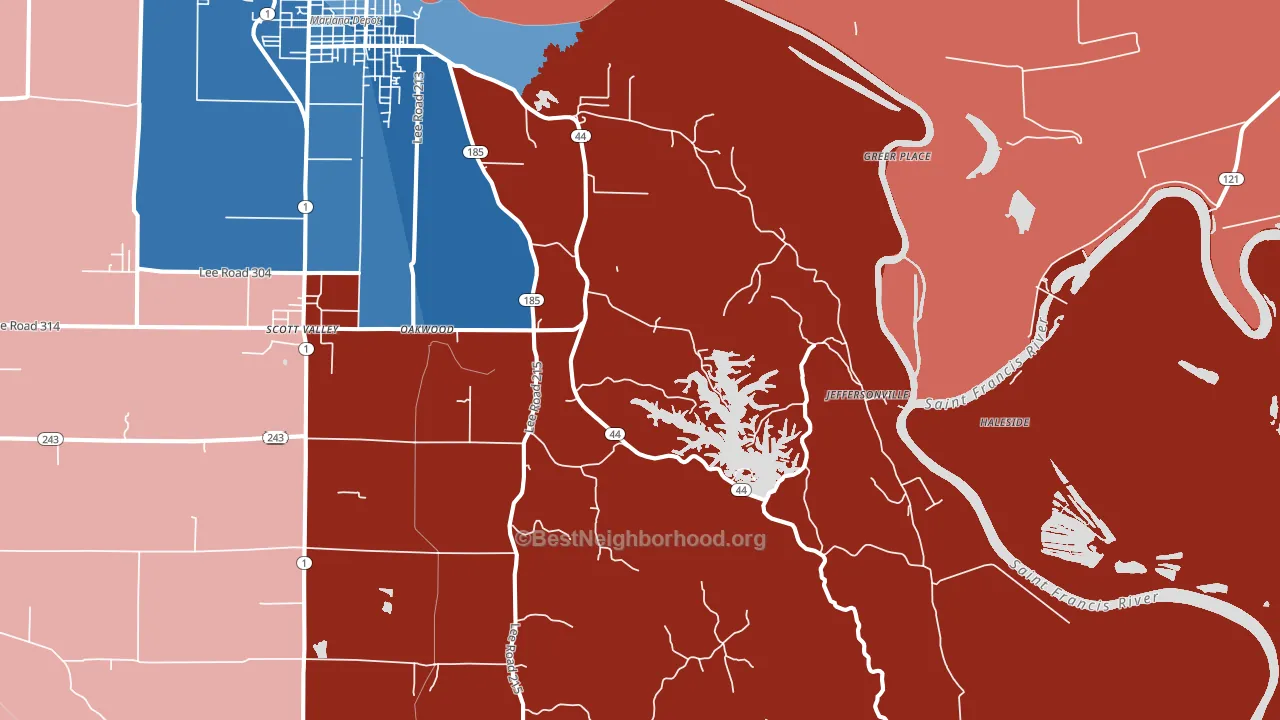 Lagrange, AR block-group political-lean map