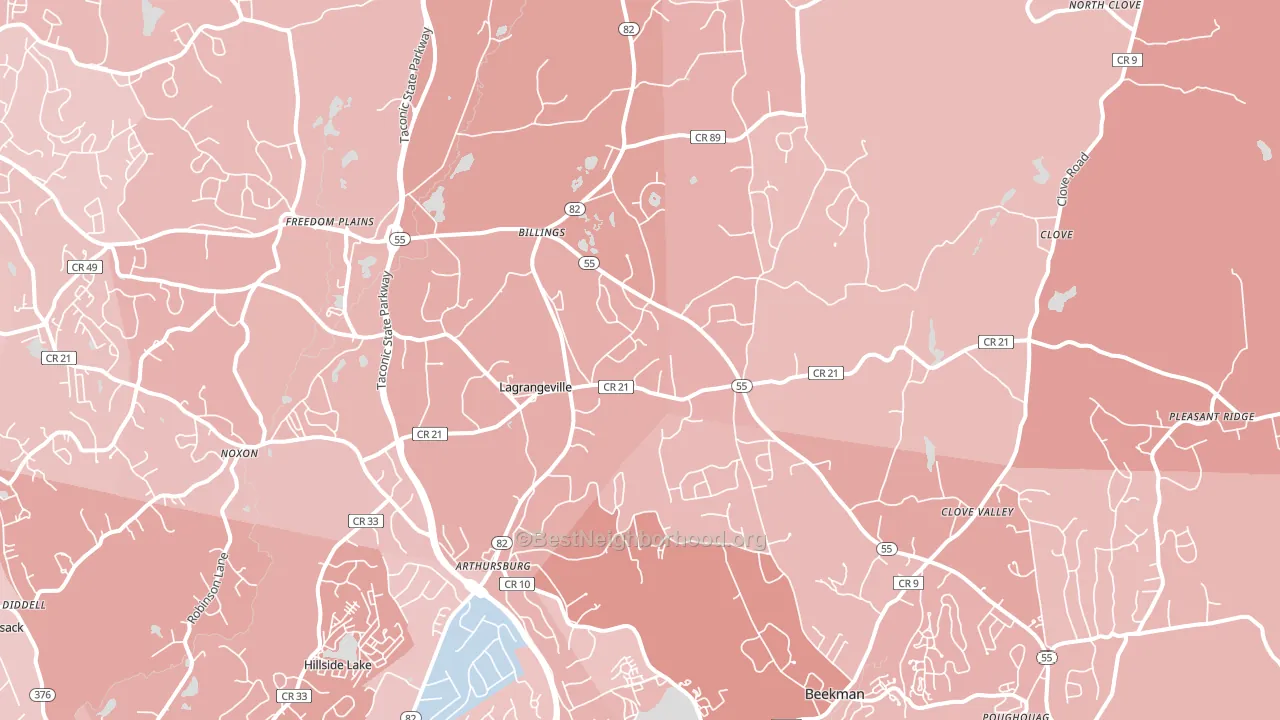 Lagrangeville, NY block-group political-lean map