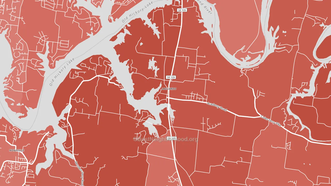 Laguardo, TN block-group political-lean map
