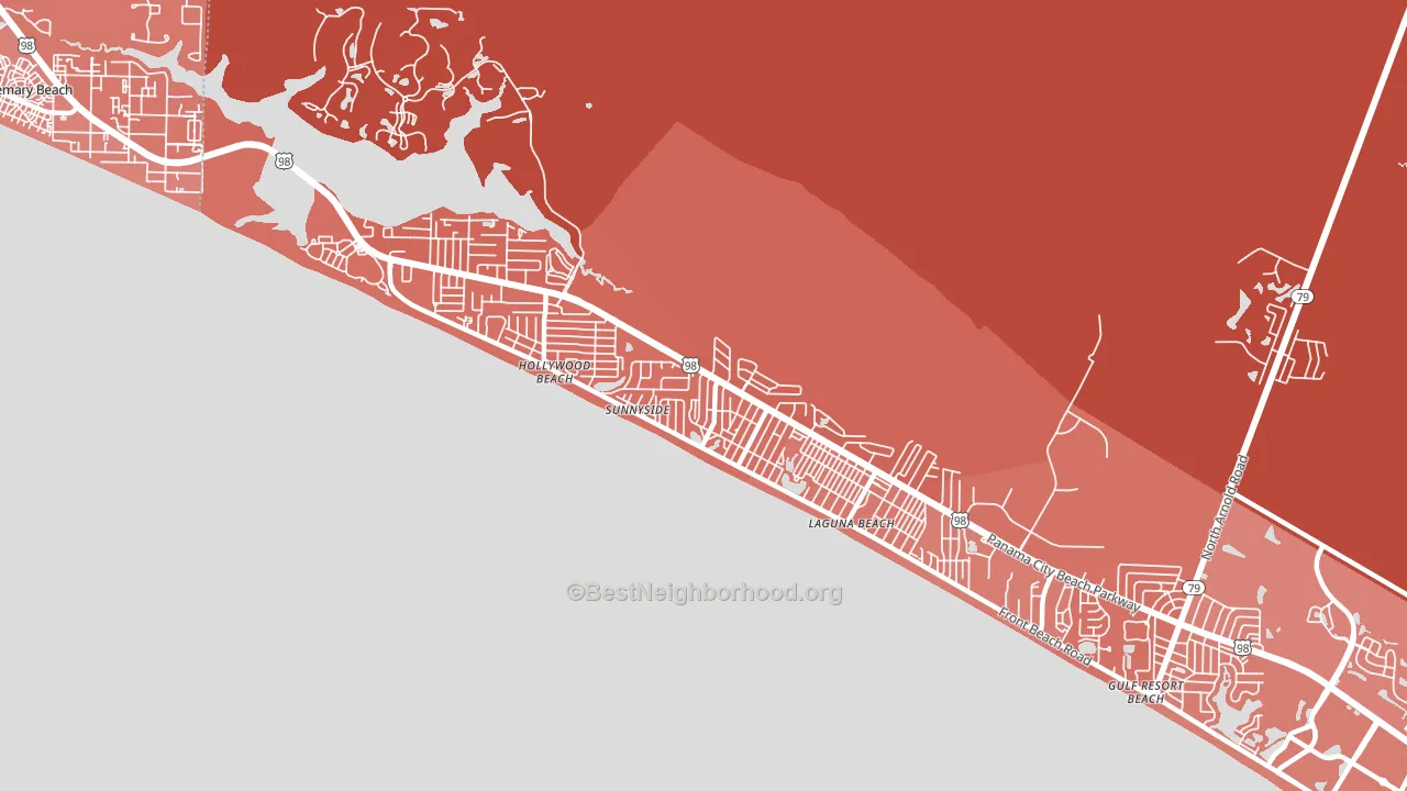 Laguna Beach, FL block-group political-lean map