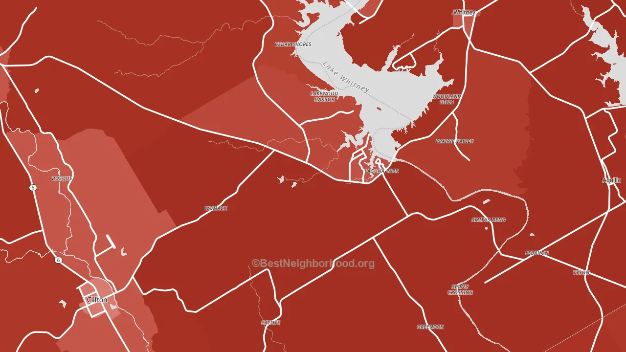 Laguna Park, TX block-group political-lean map