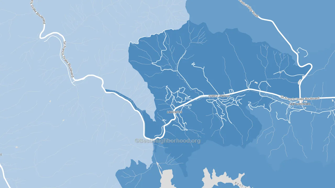 Lagunitas, CA block-group political-lean map