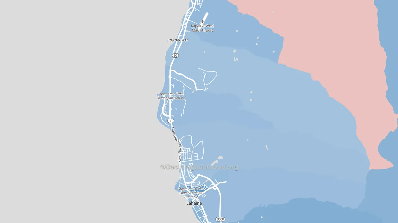 Lahaina, HI block-group political-lean map