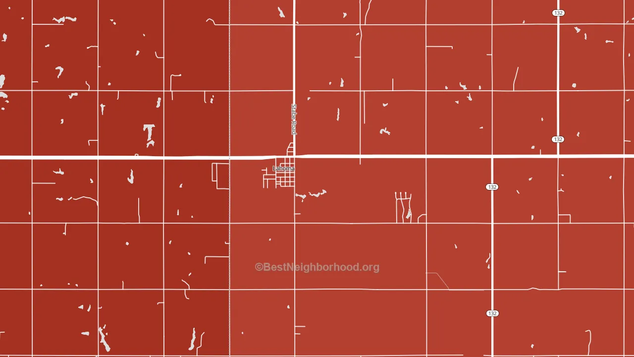 Lahoma, OK block-group political-lean map