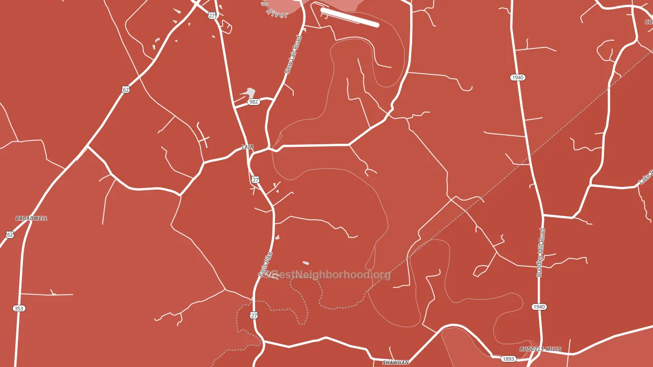 Lair, KY block-group political-lean map