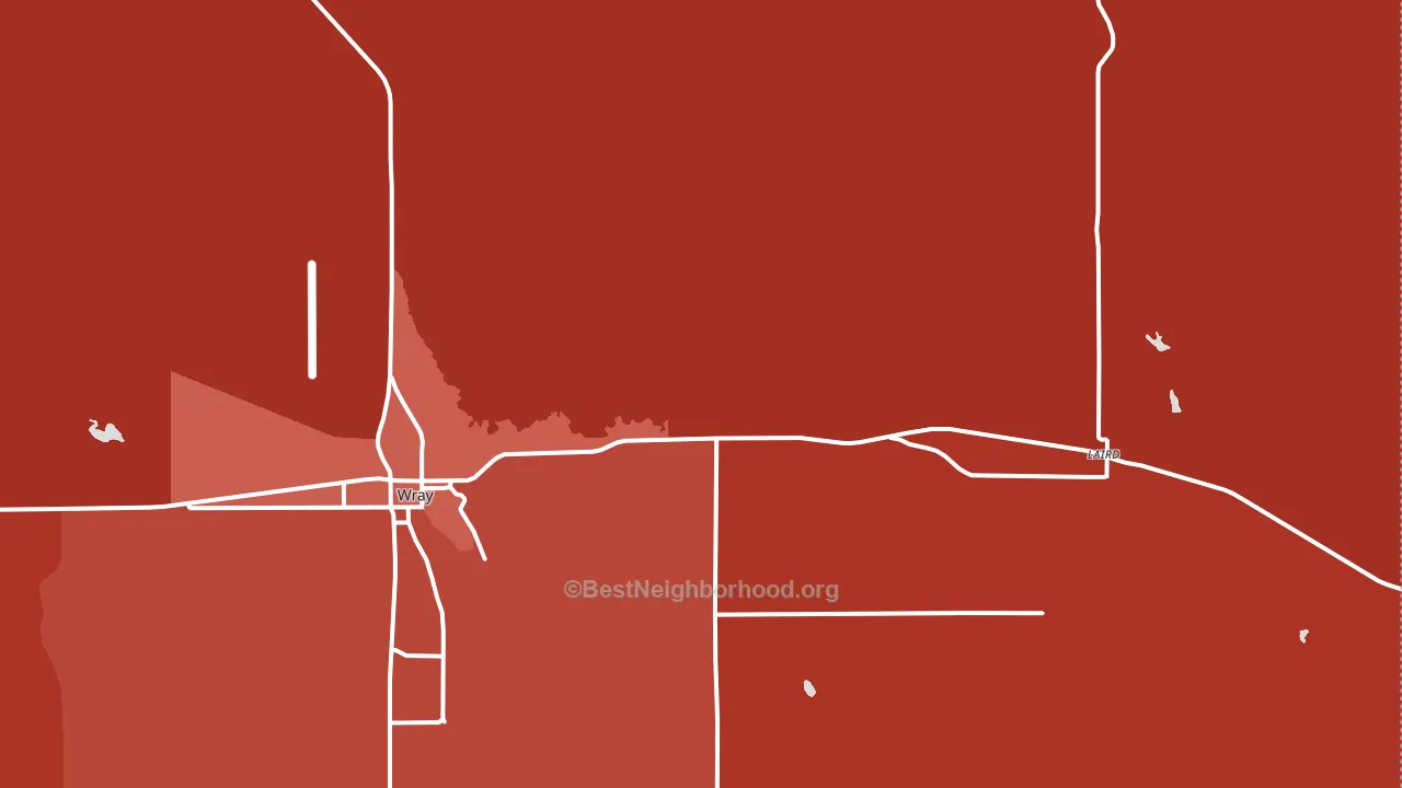 Laird, CO block-group political-lean map