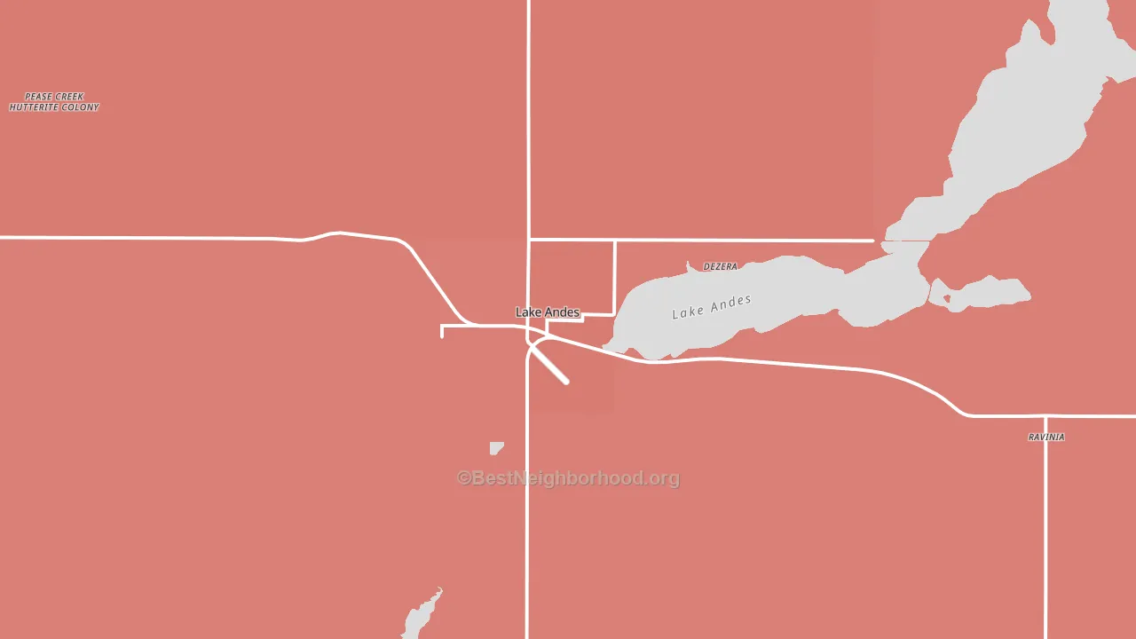 Lake Andes, SD block-group political-lean map