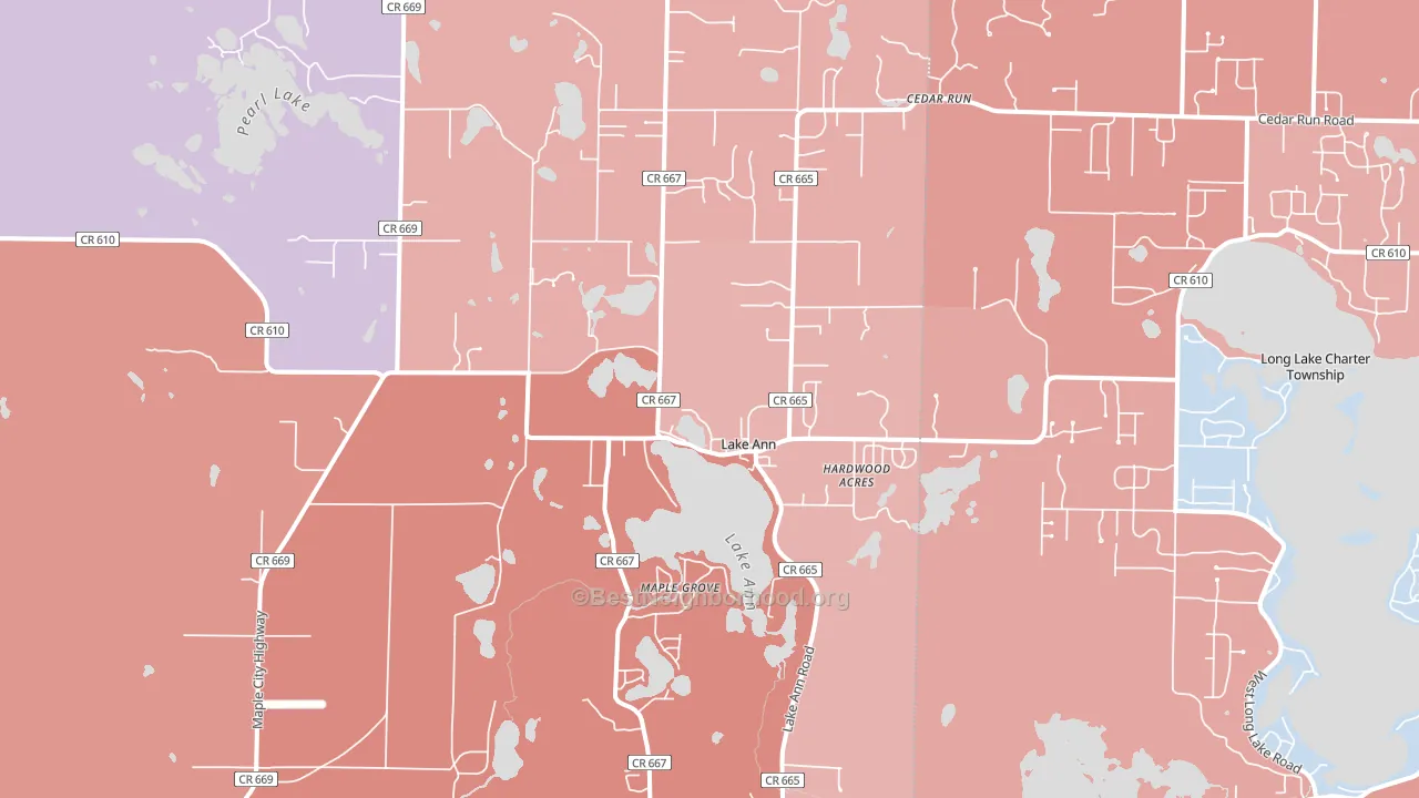 Lake Ann, MI block-group political-lean map
