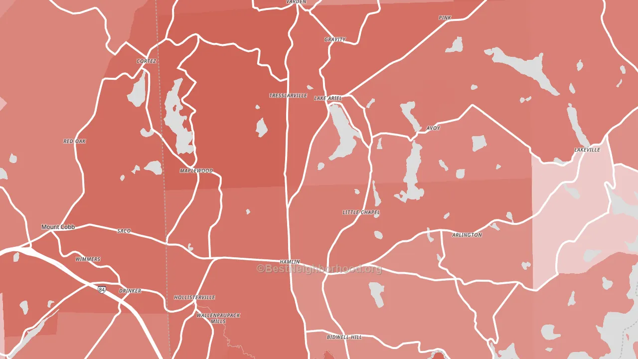 Lake Ariel, PA block-group political-lean map