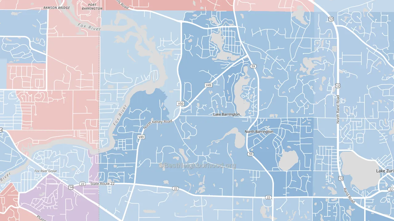Lake Barrington, IL block-group political-lean map
