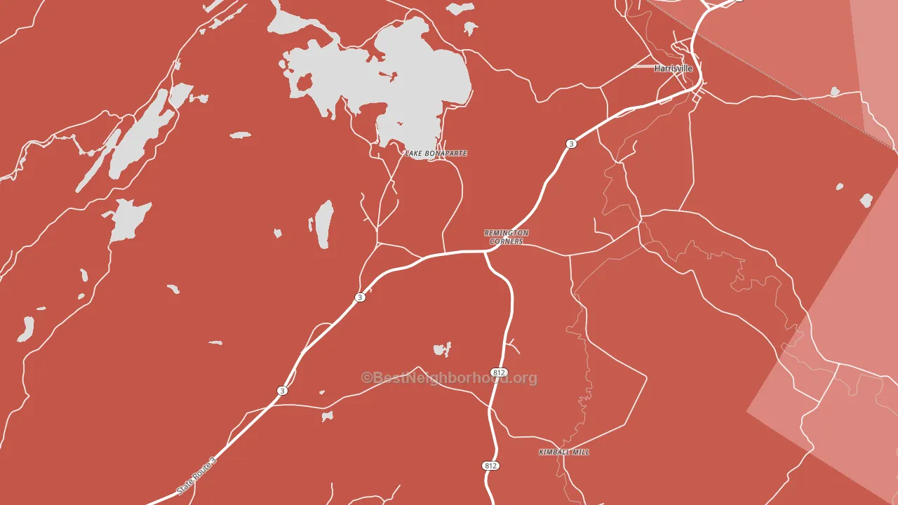 Lake Bonaparte, NY block-group political-lean map