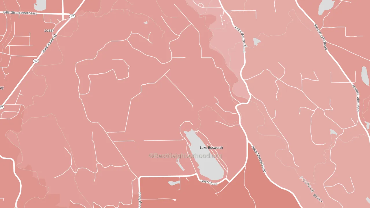 Lake Bosworth, WA block-group political-lean map