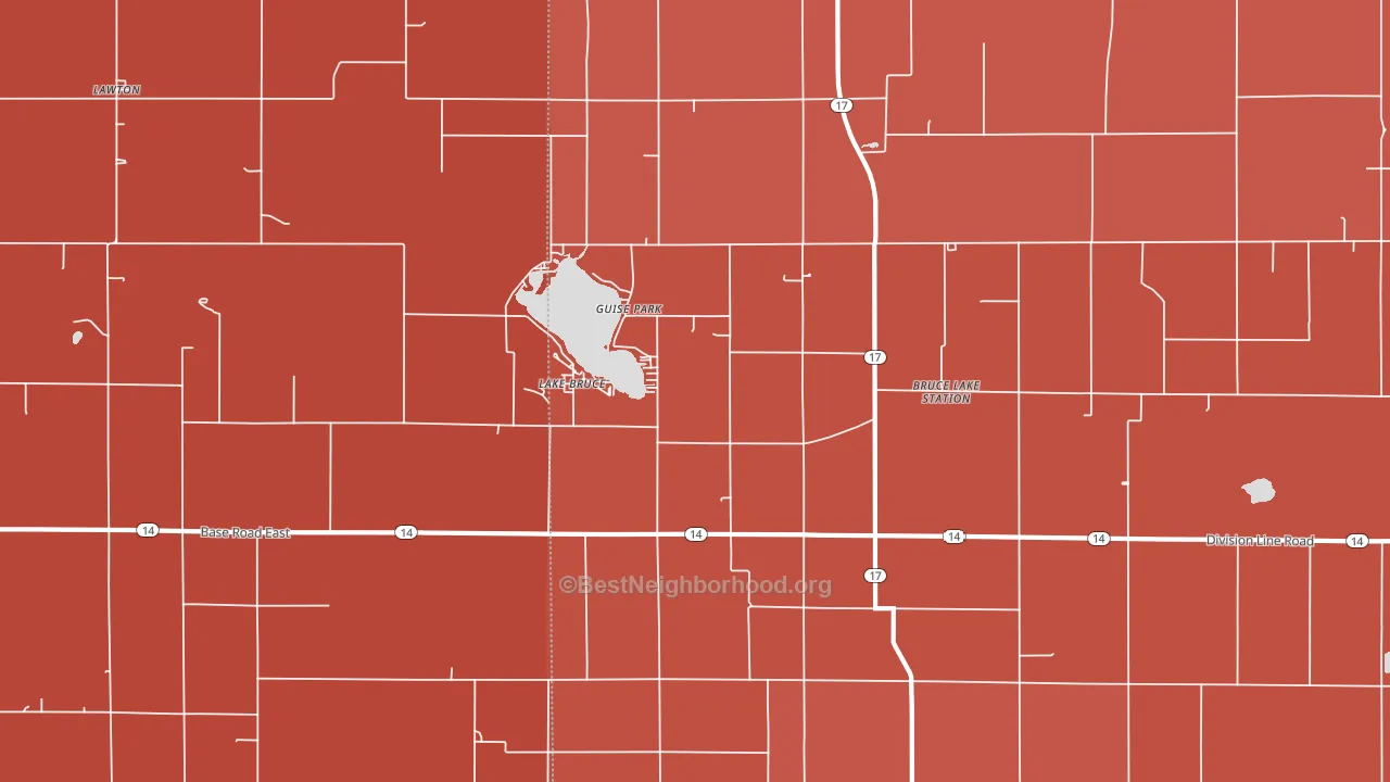 Lake Bruce, IN block-group political-lean map