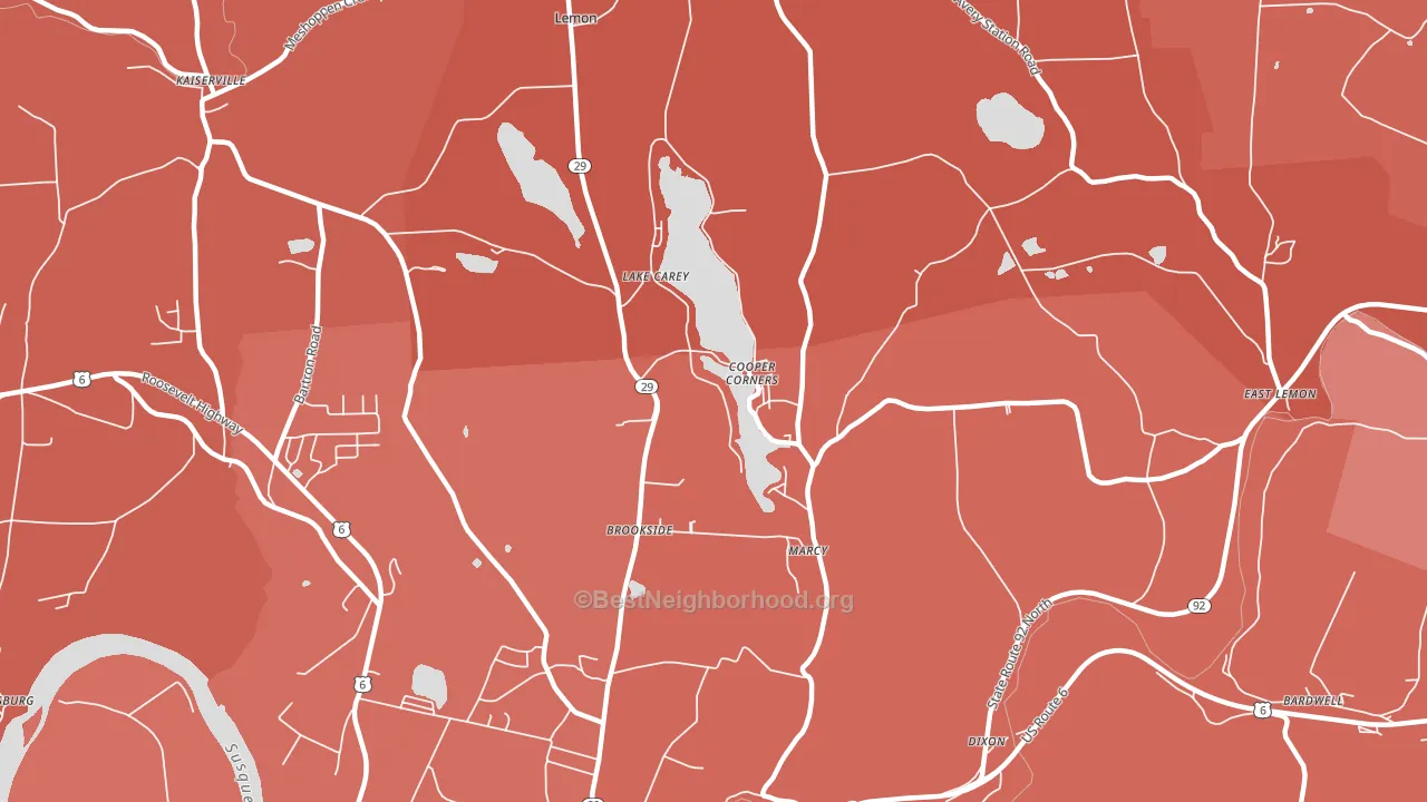 Lake Carey, PA block-group political-lean map