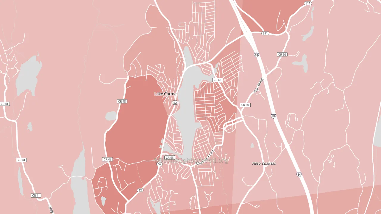 Lake Carmel, NY block-group political-lean map
