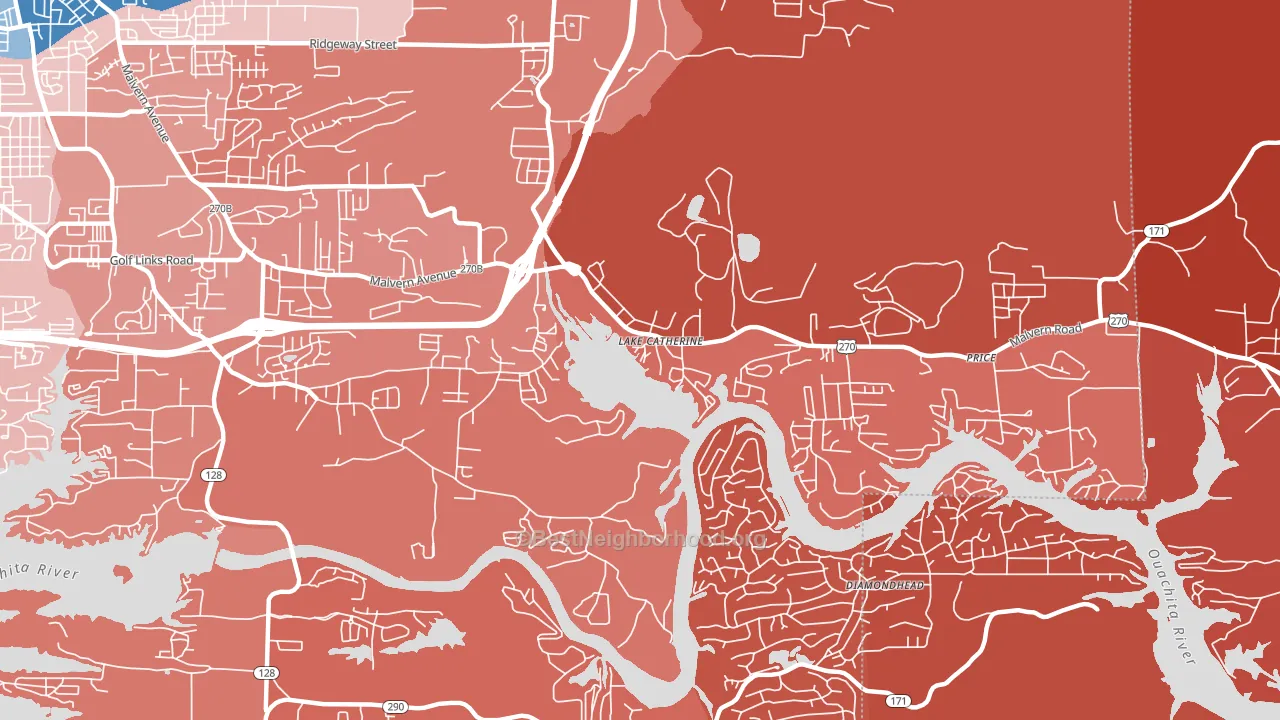 Lake Catherine, AR block-group political-lean map