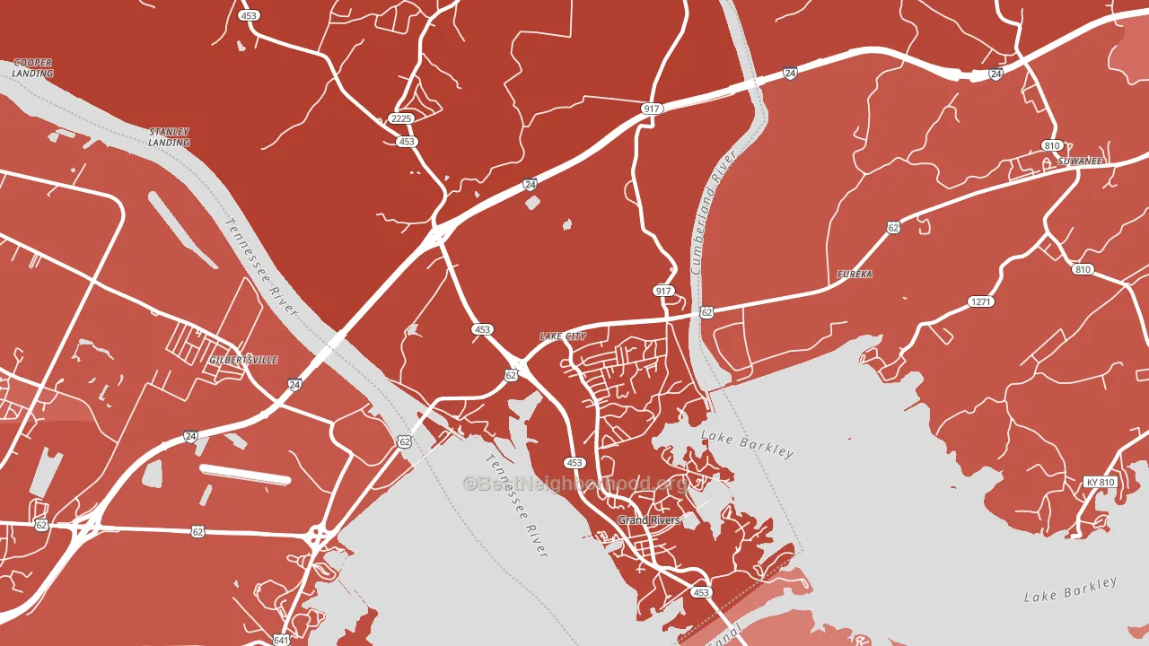 Lake City, KY block-group political-lean map