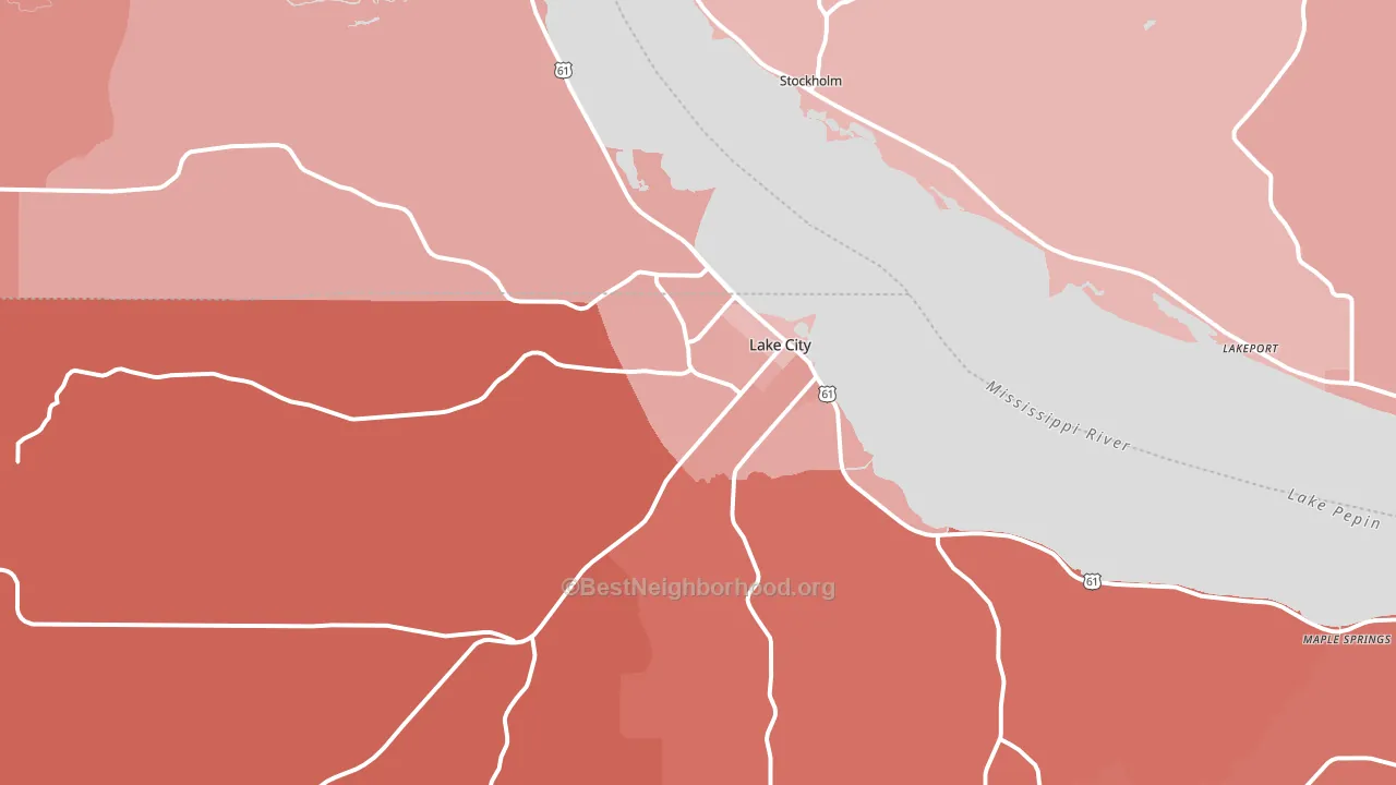Lake City, MN block-group political-lean map