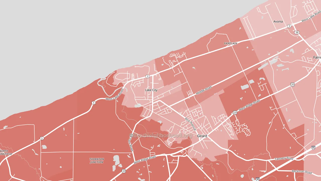 Lake City, PA block-group political-lean map
